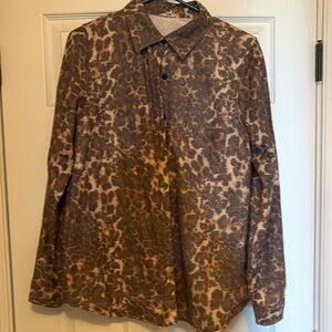Medium fur lined leopard shacket EUC